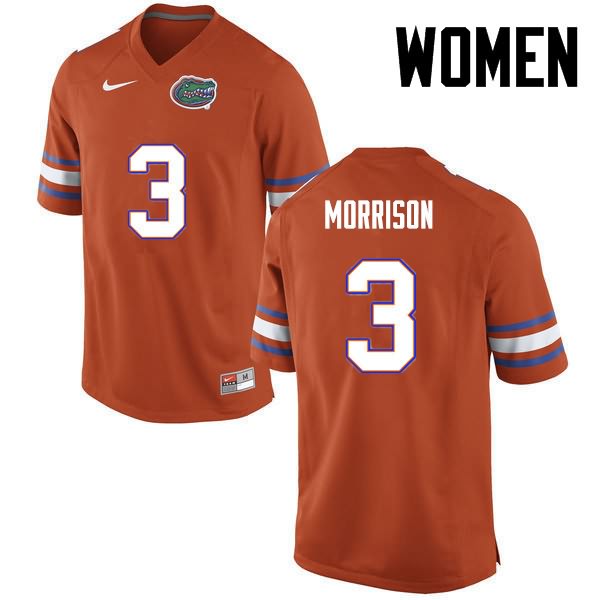 NCAA Florida Gators Antonio Morrison Women's #3 Nike Orange Stitched Authentic College Football Jersey MKM7364BR